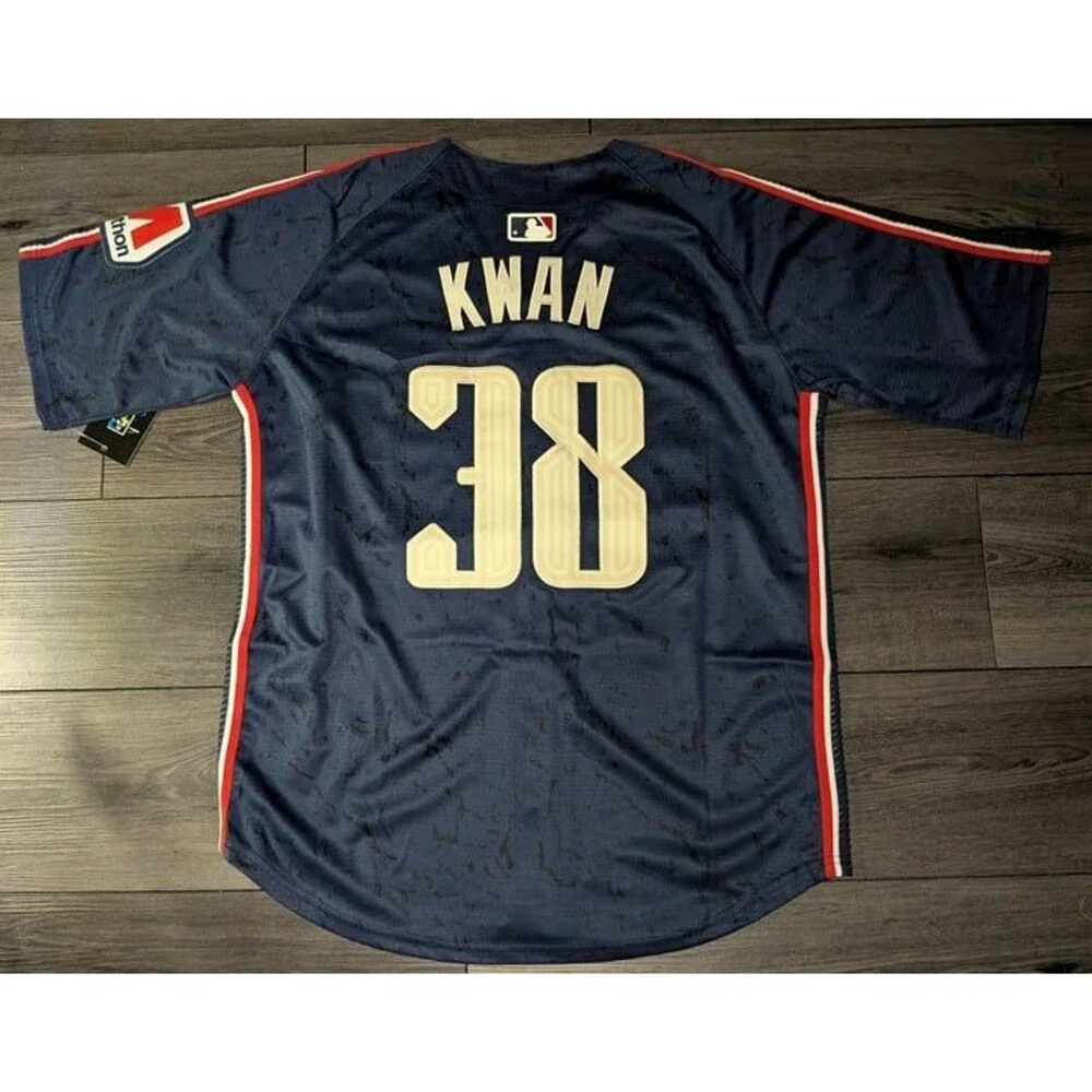 Steven Kwan #38 Cleveland Guardians Marathon Patch Baseball Jersey Large - Picture 2 of 3